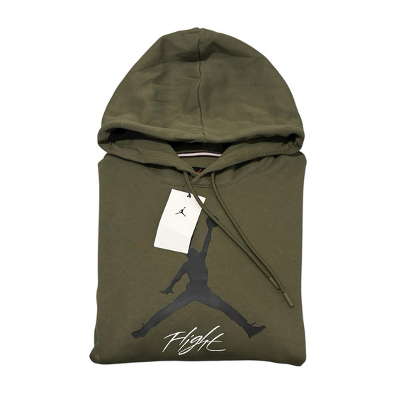 Nike Air Jordan Essential Fleece Baseline Men's Hoodie Olive Size L FD7545-222 - Picture 6 of 8